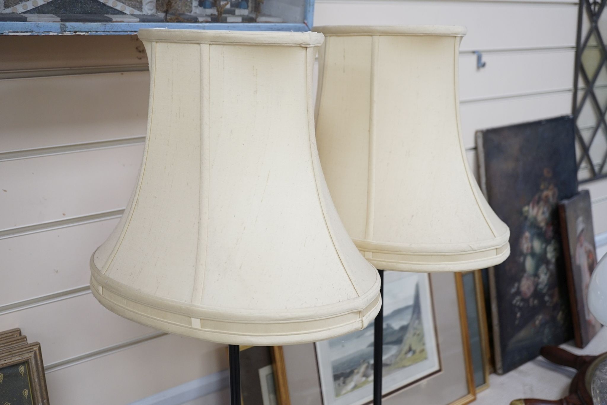 A pair of modern table lamps